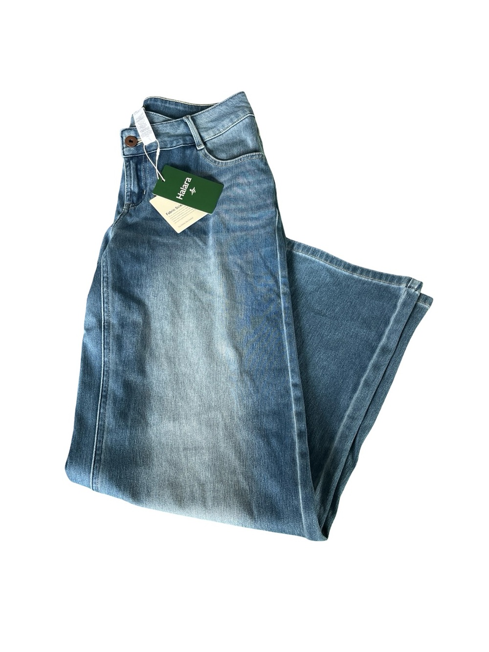 NEW Halara Flex Denim Jeans Asymmetric Crossover Waist Classic Womens Size Small